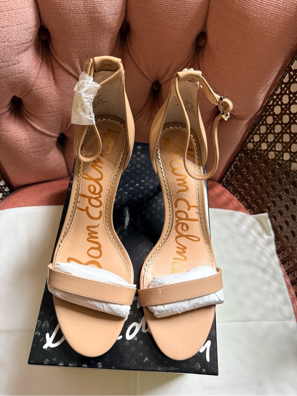 Sam Edelman Patti Nude Patent Sandals US 8